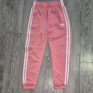 🍀5/30🍀Adidas Kids Pink Joggers with White Stripes